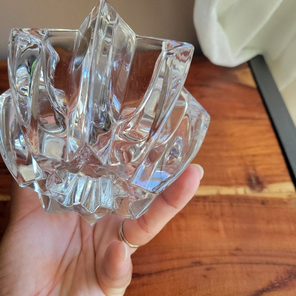 Crystal D'Arques Paris France 24% Lead Crystal Candle Holder 8 Point star Genuin - Picture 7 of 10